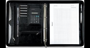 Alassio conferentiemap - MASSA - A4 - rekenmachine - kunstleer - zwart - JU-30065