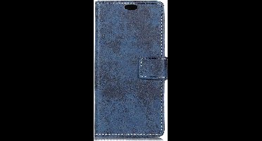 Shop4 - Asus Zenfone Max Pro (M2) Hoesje - Wallet Case Vintage Donker Blauw