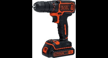 BLACK+DECKER 18V Lithium Ion accu schroef-/boormachine met 1,5Ah accu, 1 variabele snelheid. - BDCDC18-QW