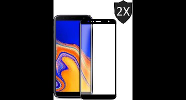 2x Screenprotector geschikt voor Samsung Galaxy J4+ Plus Glazen Gehard | Full Screen Cover Volledig Beeld | Tempered Glass - van iCall