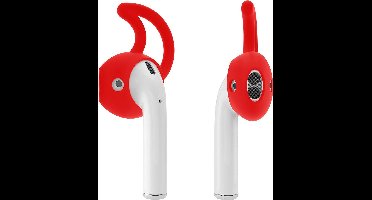 KELERINO. Anti-slip siliconen earhooks / earhoox / oorhaken geschikt voor Airpods 1 & 2 - Rood
