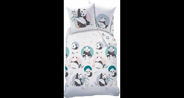 Matt & Rose Panda - Dekbedovertrek - Eenpersoons - 140 x 200 cm - Multi