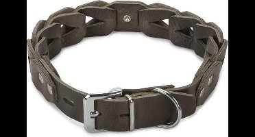 Beeztees Connex - Halsband Hond - Leer - Grijs - 60 cm x 30 mm