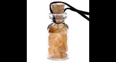 Yogi & Yogini naturals Geschenkflesje aan waxkoord met citrien (3.6 cm)