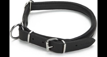 Beeztees leren halsband Djenga. Zwart. 52 cm.