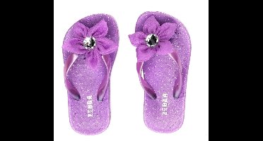 Zebra slipper Girls paars flower maat 37
