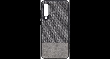 Shop4 - Geschikt voor Xiaomi Mi 9 SE Hoesje - Zachte Back Case Denim en Leer Grijs