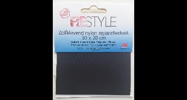 Zelfklevend nylon reparatiedoek Zwart 10 x 20 cm