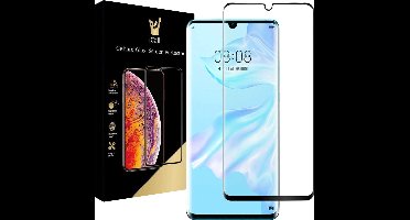 Screenprotector geschikt voor Huawei P30 Pro - Tempered Glass Gehard Glas - Full Screen Cover Volledig Beeld