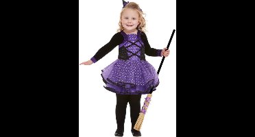 Smiffys - Toddler Pretty Star Witch Kinder Kostuum - Kids tm 2 jaar - Paars