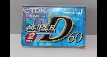 TDK Audio Cassette Bandje D60 muziek - 2 pack