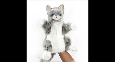 Hansa Knuffel Handpop Kat Grijs