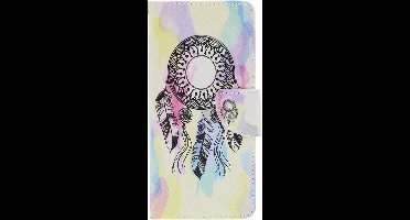 Shop4 - Samsung Galaxy A80 Hoesje - Wallet Case Kleurrijke Dromenvanger