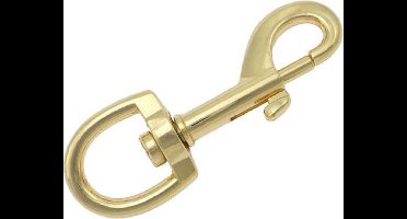 Musketon haak - 43mm - draaibaar - Goud