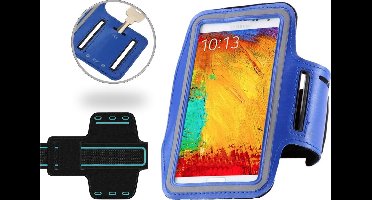 Hardloop Telefoonhouder Blauw - Universele Sportband Armband voor Telefoon / Smartphone / GSM