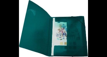 EXXO-HFP #51346 - A4 Elastomap met 3 Kleppen - Opaak Polyprop - Robijn Rood - 5 stuk