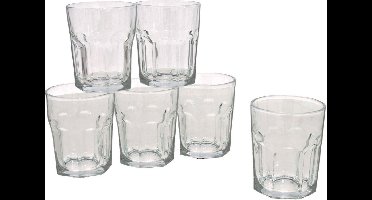 Gerimport Drinkglazen - 24x stuks - transparant - glas - 256 ml - waterglazen