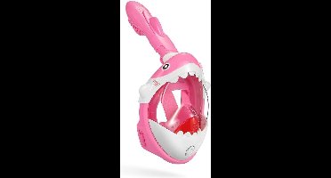 Atlantis Shark Snorkelmasker - Snorkel - Duikbril - Snorkelset - Full Face Masker - Kinderen - Roze