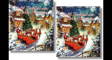 16 Dubbele Kerst & Nieuwjaarskaarten - Lannoo - Witte envelop - 12 x 13,3 cm
