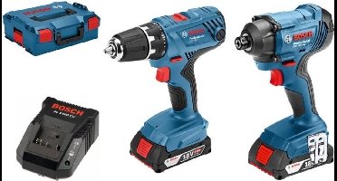 Bosch Professional Gereedschapscombiset -  GSR 18V-21 accuschroefboormachine - GDR 18V-160 slagschroevendraaier - Met 2x 2.0Ah accu - in L-boxx