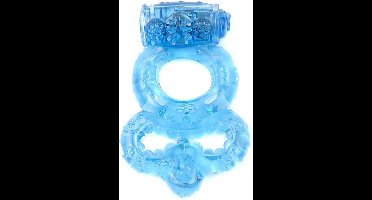 Power Escorts - Vibrerende Cockring - 7 Cm - Blauw - Inclusief batterijen