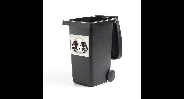 Container sticker Panda's Illustratie - Illustratie van een panda die op zijn kop ligt Klikosticker - 40x40 cm - kliko sticker - weerbestendige containersticker