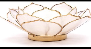 Yogi & Yogini Lotus Sfeerlicht - Naturel - Bladvorm Goudrand