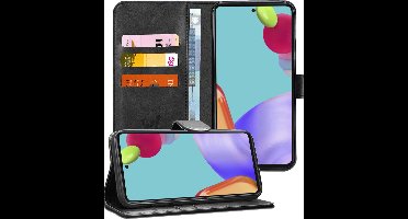 Hoesje geschikt voor Samsung Galaxy A52 - Book Case Kunstleer Wallet Zwart