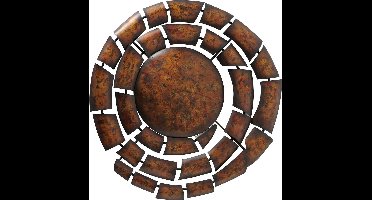 Wanddecoratie - Bloem - Zon - Ø65cm - Metaal - Bruin