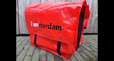 I Amsterdam - Dubbele fietstas - 40 liter - Rood bysonil