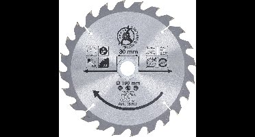 Topgear Cirkelzaagblad - Ø 190 mm - 24 Tanden - Inclusief Verloopringen