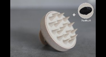 PROSIN® Scalp Massager – Siliconen Haarborstel - Massage Borstel – Massage Brush – Shampoo Borstel - Haarborstel - Anti Roos - Creme - Plus Gezichtsborstel Zwart - (face brush/cleaner)