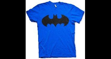 DC Comics Batman Heren Tshirt -M- Inked Logo Blauw