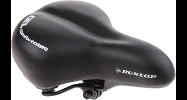 Dunlop Fietszadel met Gel - voor Stads- en Tourfietsen - Vormt naar het Lichaam - 26,5 x 18,5 x 14 CM - Zwart