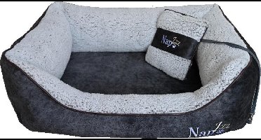 NapZZZ Hondenmand Divan met kussen Eco grijs S: 80x60xH25 cm