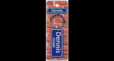 Paper Dreams Sleutelhanger Straatnaam Dennis 9 Cm Staal Blauw