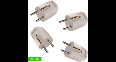 KAISER rechte stekker met randaarde | wit | 4 STUKS