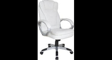 Bureaustoel - directiestoel - ergonomisch verstelbaar - extra dikke vulling - wit