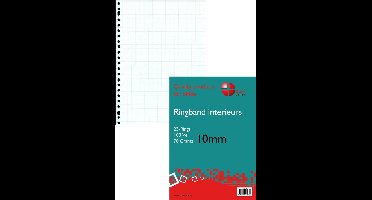 Benza - Ringbandpapier A4 - Wiskundepapier Ruit 10 mm - 23 ringen - 100 vel - 2 stuks