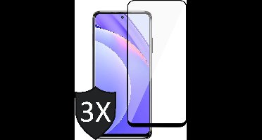 Screenprotector geschikt voor Xiaomi Mi 10T Lite - Full Screen Protector - 3 Stuks