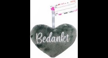 Verhaak Hart Bedankt 12 Cm Pluche Grijs