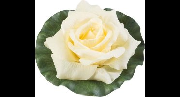 Velda Drijvende Vijverplant Roos Op Blad Geel 17 cm