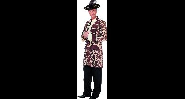 Wilbers & Wilbers - Piraat & Viking Kostuum - Bling Chique Piratenjas Jacquard - Man - bruin - Maat 48 - Carnavalskleding - Verkleedkleding