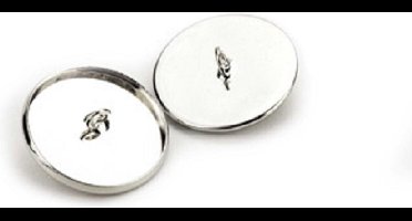 Metal Cover w. 2 eyes, 20mm, platinum, 2 pcs