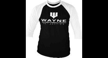 DC Comics Batman Raglan top -2XL- Wayne Industries Logo Zwart/Wit