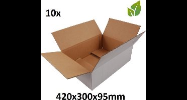 Verpakkingdeals Gerecycled  10 stuks  Verzenddoos  420 x 300 x 95 mm  wit