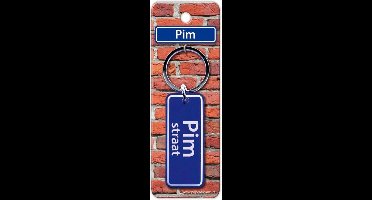 Paper Dreams Sleutelhanger Straatnaam Pim 9 Cm Staal Blauw