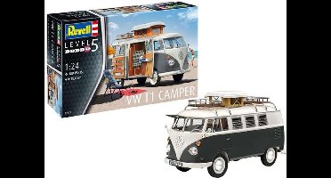 Revell Modelbouwpakket Auto - 07674 VW Volkswagen T1 Camper Plastic - Volwassenen - 189 onderdelen - 1:24