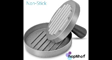 Hamburgermaker / Hamburgerpers gemaakt van aluminium met rubber handvat - anti aanbaklaag - D11,7XH9cm