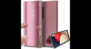 Hoesje geschikt voor Samsung Galaxy A02s - Book Case Spiegel Roségoud
